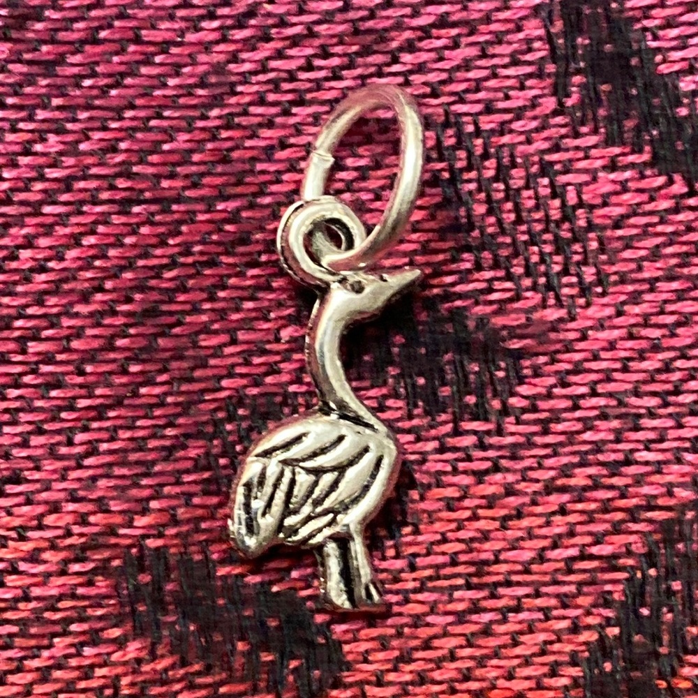 5/$10❤️❤️❤️NEW TiBetan Silver Flamingo Charm